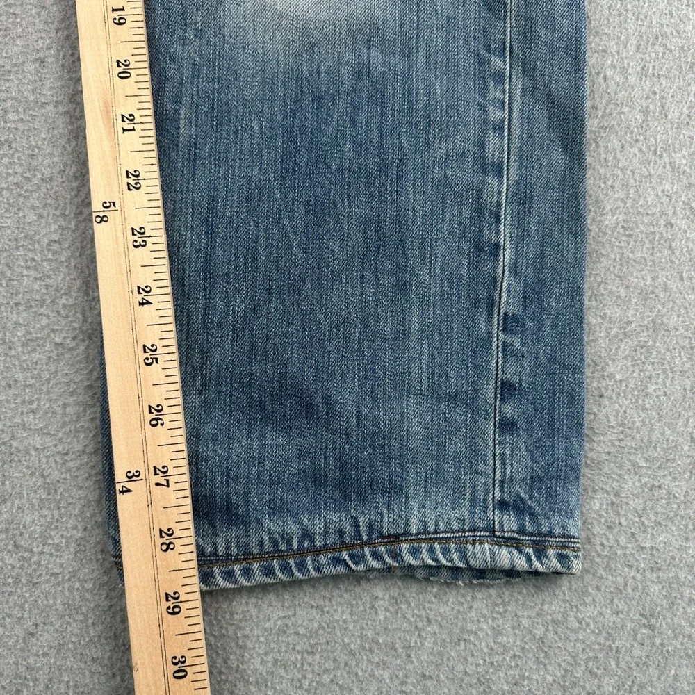 G-Star Raw Jeans Mens Blue GS BAW-01‎ Straight Leg Button Fly Distressed Denim